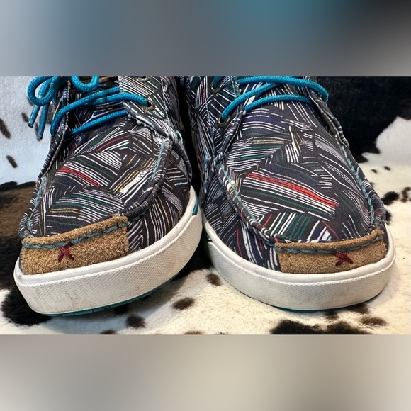 Twisted X Women's Hooey Looper Sneakers Size 9.5 - GREY/MULTI Canvas - Picture 2 of 8